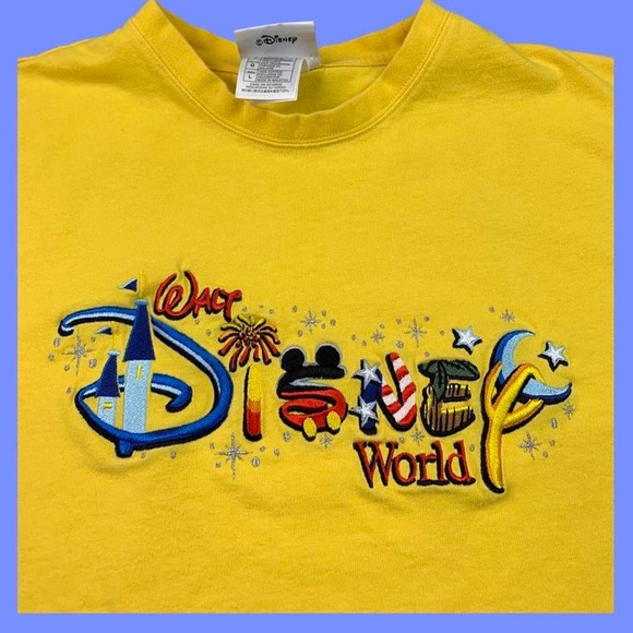 Disney Tops Vintage 9s Embroidered Disney World Tshirt Poshmark